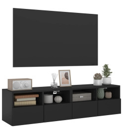 Meubles TV muraux 2 pcs noir 60x30x30 cm bois d'ingénierie