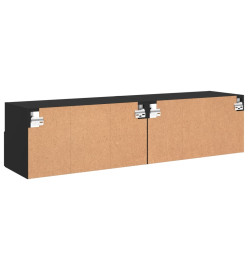 Meubles TV muraux 2 pcs noir 60x30x30 cm bois d'ingénierie