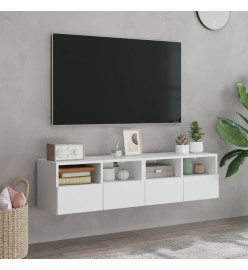 Meubles TV muraux 2 pcs blanc 60x30x30 cm bois d'ingénierie