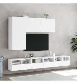 Meubles TV muraux 2 pcs blanc 60x30x30 cm bois d'ingénierie