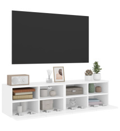 Meubles TV muraux 2 pcs blanc 60x30x30 cm bois d'ingénierie