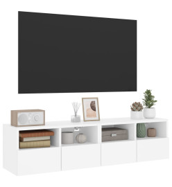 Meubles TV muraux 2 pcs blanc 60x30x30 cm bois d'ingénierie