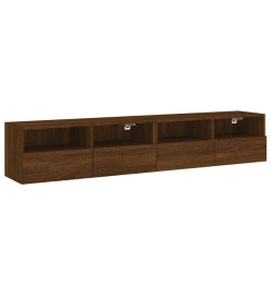 Meubles TV muraux 2 pcs chêne marron 80x30x30cm bois ingénierie