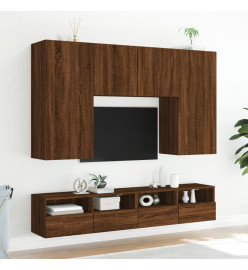 Meubles TV muraux 2 pcs chêne marron 80x30x30cm bois ingénierie