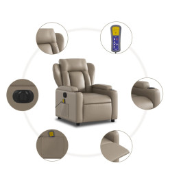 Fauteuil de massage inclinable électrique cappuccino similicuir