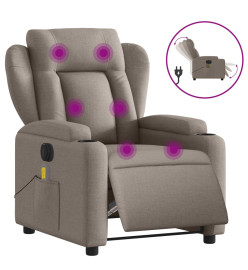 Fauteuil de massage inclinable électrique Taupe Tissu