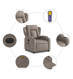 Fauteuil de massage inclinable électrique Taupe Tissu