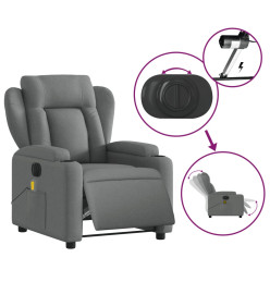 Fauteuil inclinable de massage électrique gris foncé tissu