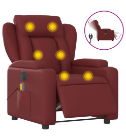 Fauteuil de massage inclinable électrique rouge bordeaux