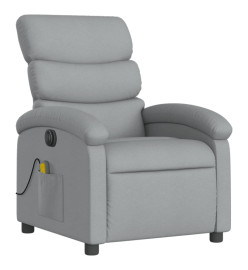 Fauteuil de massage inclinable électrique gris clair tissu