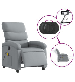 Fauteuil de massage inclinable électrique gris clair tissu