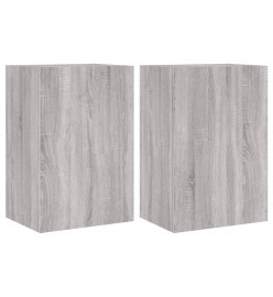 Meubles TV muraux 2pcs sonoma gris 40,5x30x60cm bois ingénierie