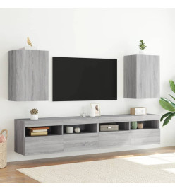 Meubles TV muraux 2pcs sonoma gris 40,5x30x60cm bois ingénierie