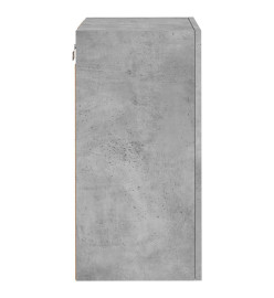 Meuble TV mural gris béton 40,5x30x60 cm bois d'ingénierie