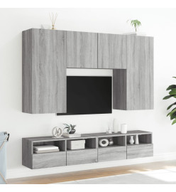 Meubles TV muraux 2pcs sonoma gris 100x30x30 cm bois ingénierie