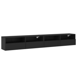 Meubles TV muraux 2 pcs noir 100x30x30 cm bois d'ingénierie