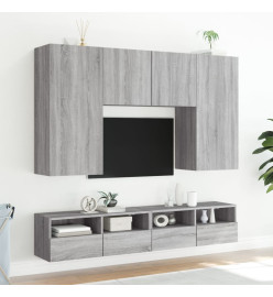 Meubles TV muraux 2pcs sonoma gris 80x30x30cm bois d'ingénierie