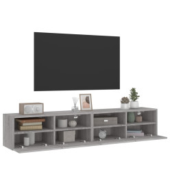 Meubles TV muraux 2pcs sonoma gris 80x30x30cm bois d'ingénierie