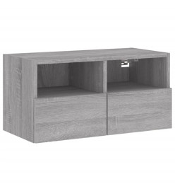 Meuble TV mural sonoma gris 60x30x30 cm bois d'ingénierie