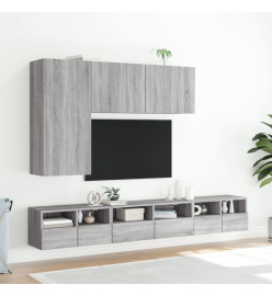 Meuble TV mural sonoma gris 60x30x30 cm bois d'ingénierie