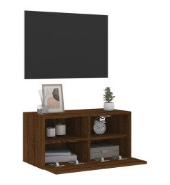 Meuble TV mural chêne marron 60x30x30 cm bois d'ingénierie