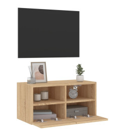 Meuble TV mural chêne sonoma 60x30x30 cm bois d'ingénierie