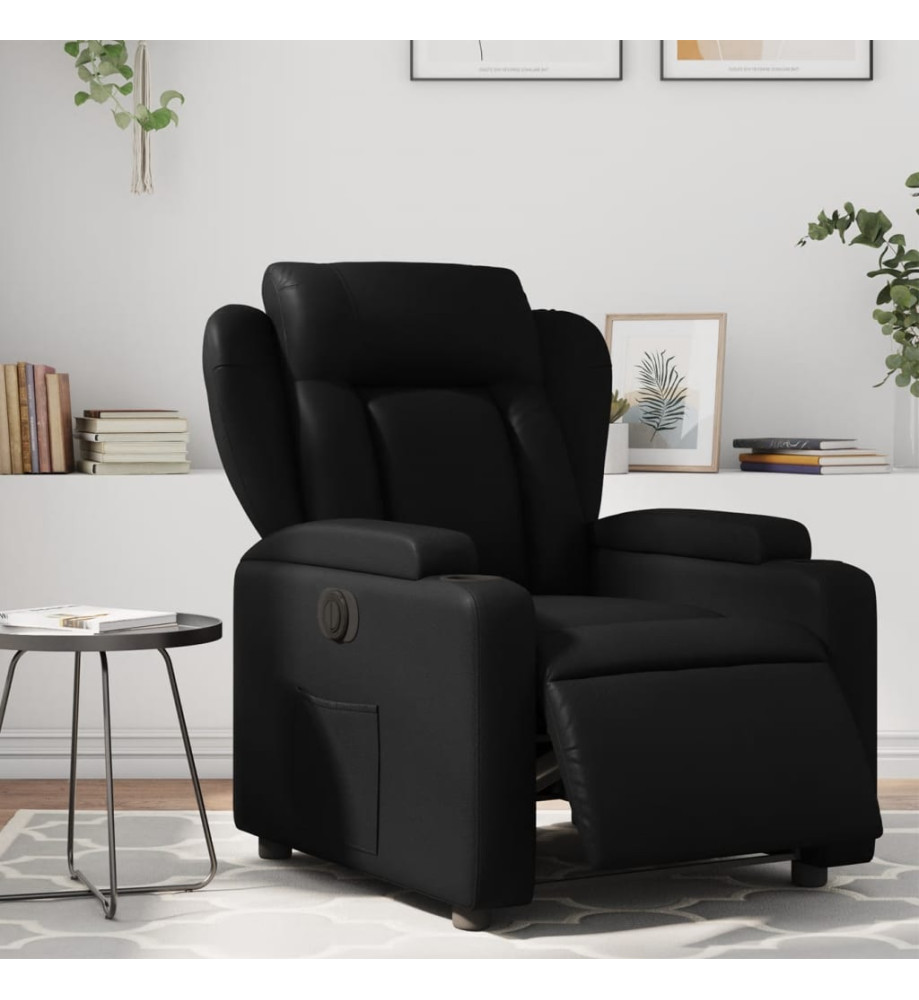 Fauteuil inclinable électrique Noir Similicuir