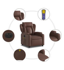 Fauteuil de massage inclinable électrique marron similicuir