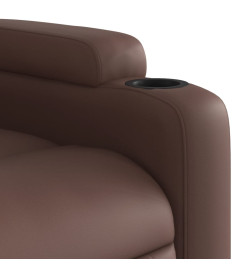 Fauteuil de massage inclinable électrique marron similicuir