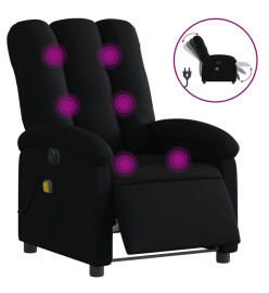 Fauteuil de massage inclinable électrique Noir Tissu