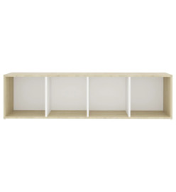 Meubles TV 3pcs Blanc et chêne sonoma 142,5x35x36,5cm Aggloméré