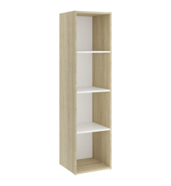 Meubles TV 3pcs Blanc et chêne sonoma 142,5x35x36,5cm Aggloméré