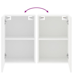 Meubles TV muraux 2 pcs blanc 40,5x30x60 cm bois d'ingénierie