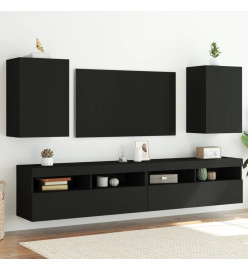 Meubles TV muraux 2 pcs noir 40,5x30x60 cm bois d'ingénierie