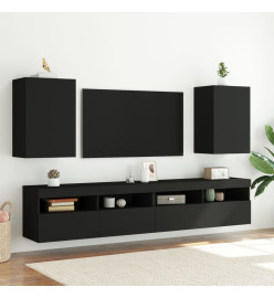 Meubles TV muraux 2 pcs noir 40,5x30x60 cm bois d'ingénierie