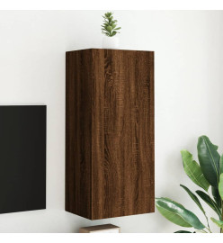 Meuble TV mural chêne marron 40,5x30x90 cm bois d'ingénierie