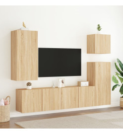 Meuble TV mural chêne sonoma 40,5x30x90 cm bois d'ingénierie