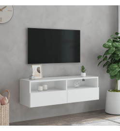 Meuble TV mural blanc 100x30x30 cm bois d'ingénierie