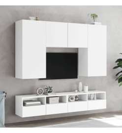 Meuble TV mural blanc 100x30x30 cm bois d'ingénierie