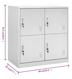 Armoire à casiers Gris clair 90x45x92,5 cm Acier