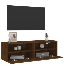 Meuble TV mural chêne marron 100x30x30 cm bois d'ingénierie