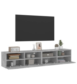 Meubles TV muraux 2 pcs gris béton 80x30x30cm bois d'ingénierie