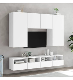 Meuble TV mural blanc 80x30x30 cm bois d'ingénierie