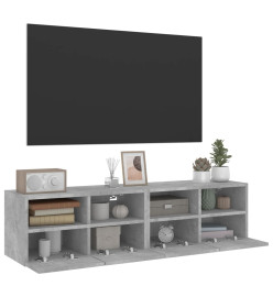 Meubles TV muraux 2 pcs gris béton 60x30x30cm bois d'ingénierie