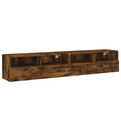 Meubles TV muraux 2 pcs chêne fumé 80x30x30cm bois d'ingénierie