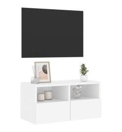 Meuble TV mural blanc 60x30x30 cm bois d'ingénierie