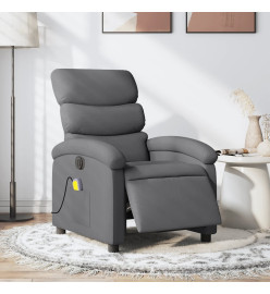 Fauteuil inclinable de massage électrique gris foncé tissu