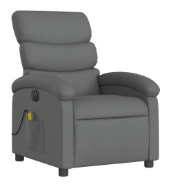 Fauteuil inclinable de massage électrique gris foncé tissu