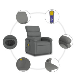 Fauteuil inclinable de massage électrique gris foncé tissu