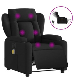 Fauteuil de massage inclinable électrique Noir Tissu